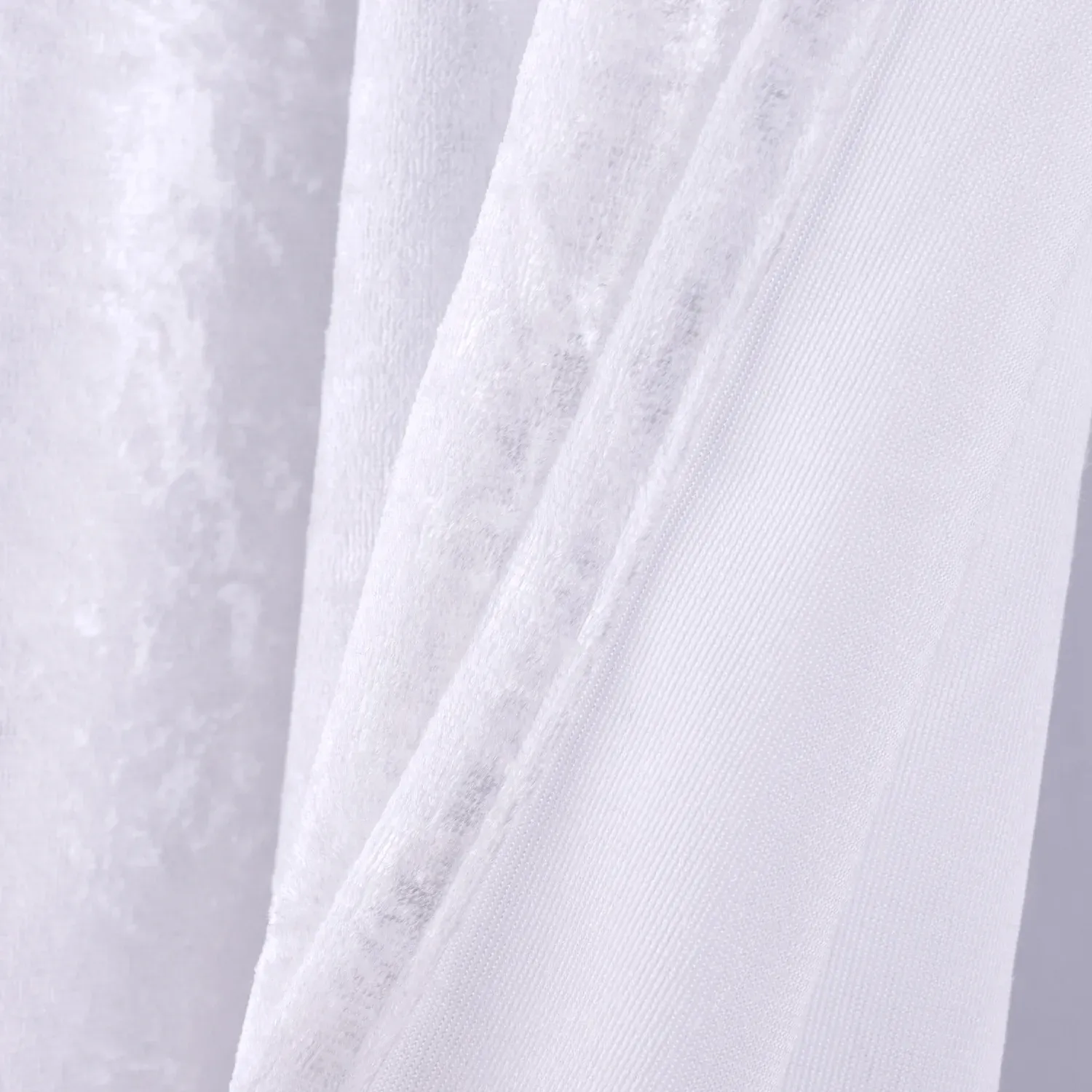 10 ft x 57″ Ice Crushed Velvet (200 GSM) Event Backdrop Curtain Drape Panel – White (1pc)