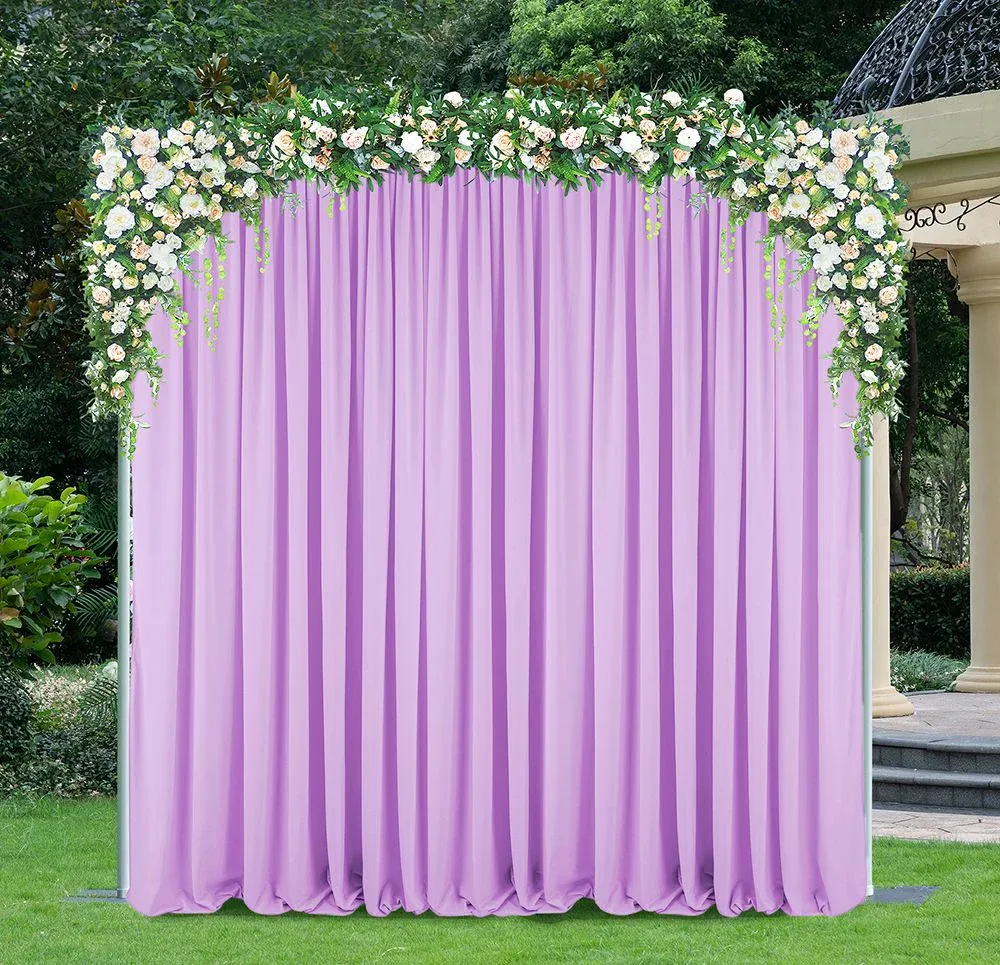 14 ft x 5 ft Scuba (Wrinkle-Free) (240 GSM) Event Backdrop Curtain Drape Panel - Lavender (1pc)