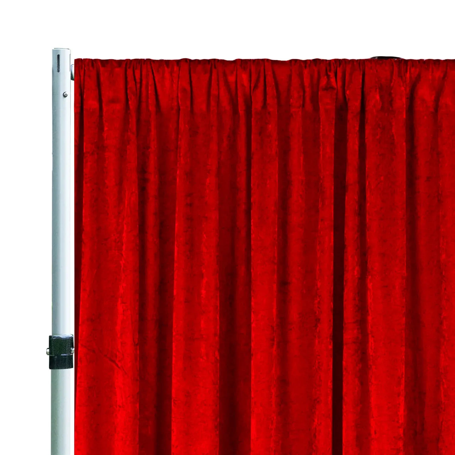 10 ft x 57" Ice Crushed Velvet (200 GSM) Event Backdrop Curtain Drape Panel - Red (1pc) - Image 3