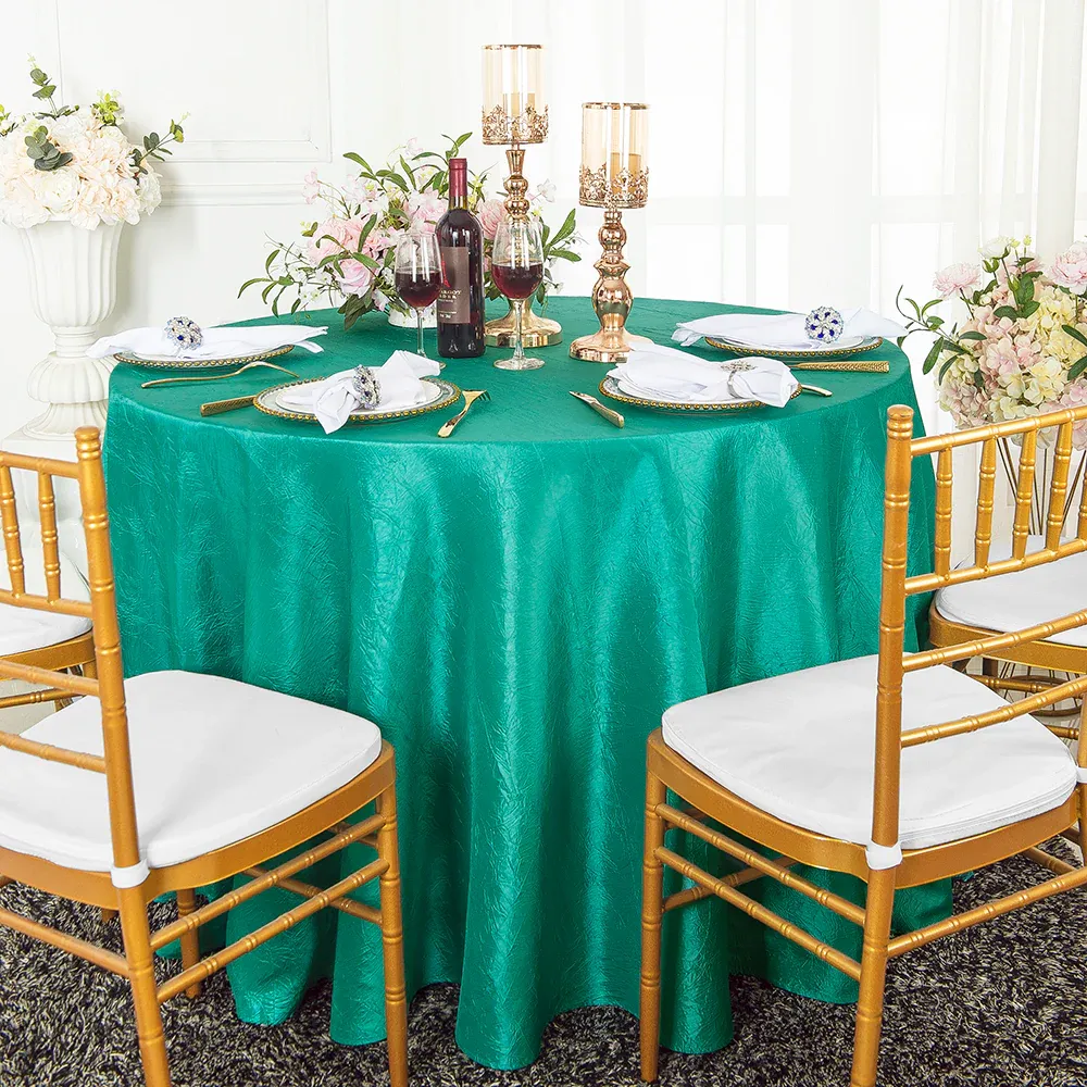 108" Seamless Round Crushed Taffeta Tablecloth - Jade (1pc)