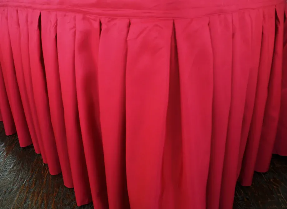 17'x29" Accordion Pleat Polyester (220 GSM) Table Skirt - Fuchsia (1pc)