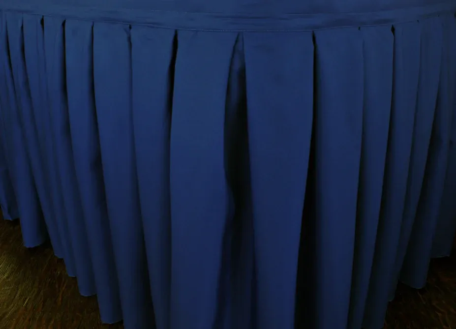 21'x29" Accordion Pleat Polyester (220 GSM) Table Skirts - Navy Blue (1pc)