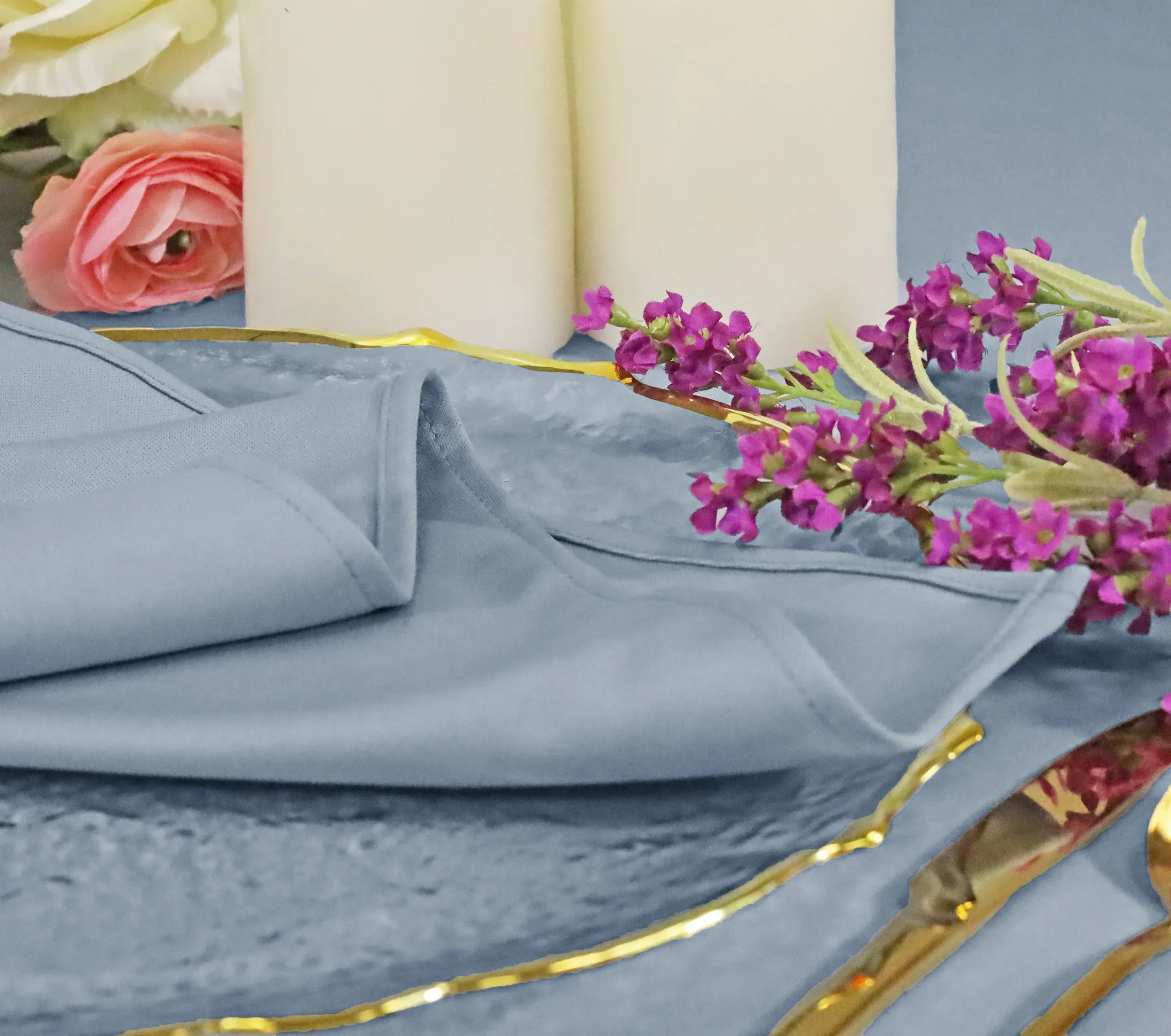 14 ft x 5 ft Scuba (Wrinkle-Free) (240 GSM) Event Backdrop Curtain Drape Panel – Dusty Blue (1pc)
