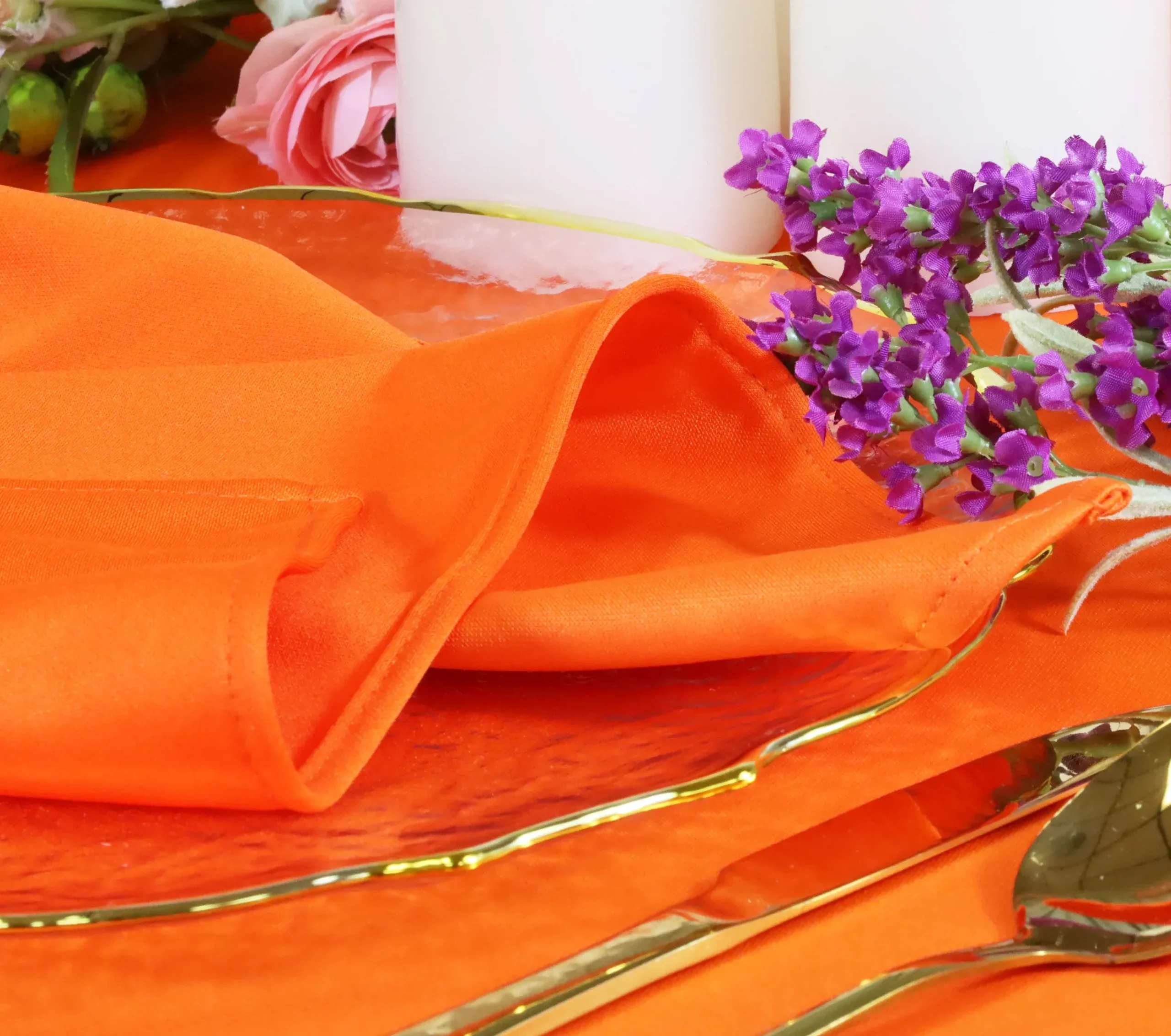 10 ft x 10 ft Scuba (Wrinkle-Free) (240 GSM) Event Backdrop Curtain Drape Panel – Orange (1pc)