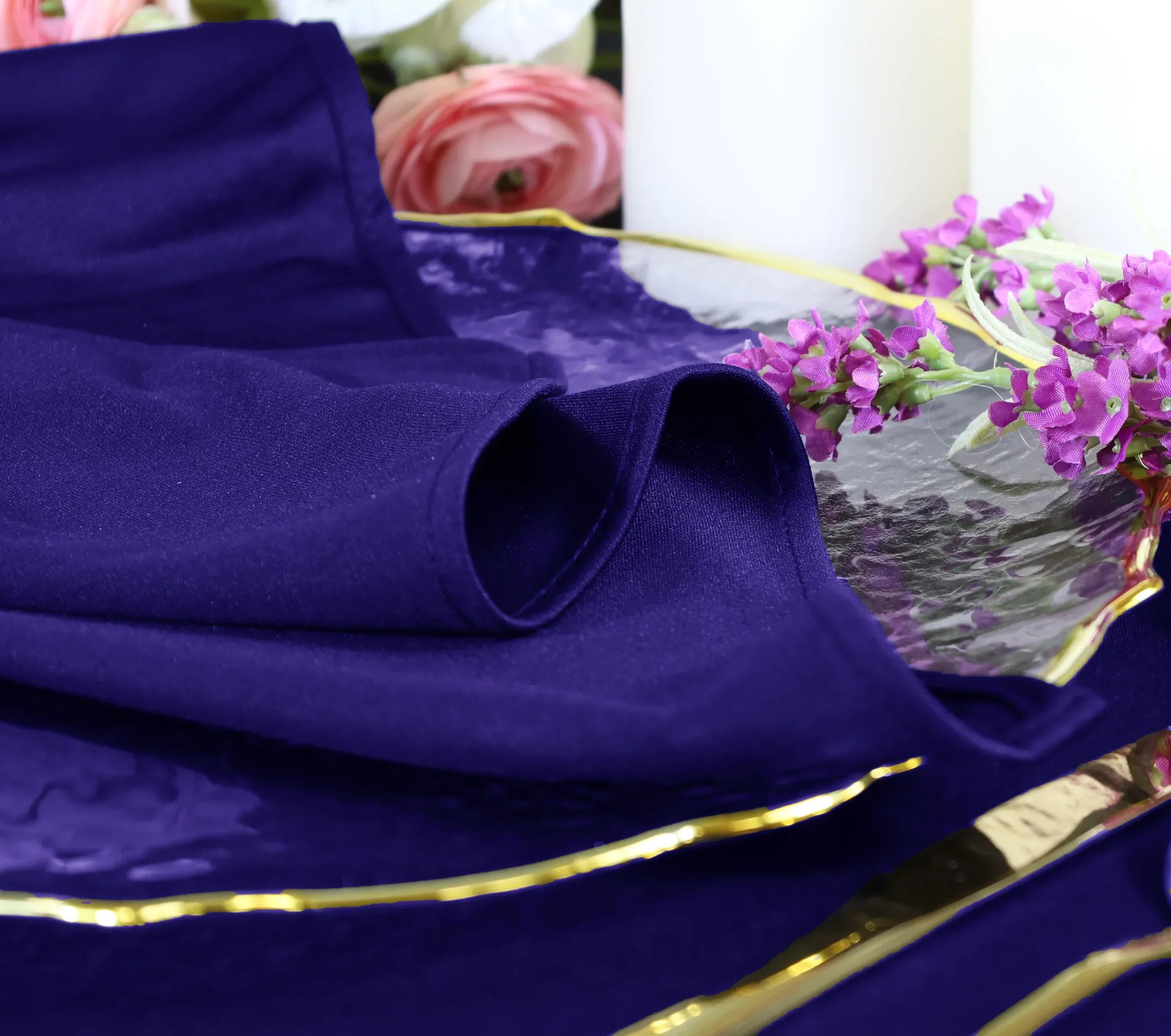 10 ft x 10 ft Scuba (Wrinkle-Free) (240 GSM) Event Backdrop Curtain Drape Panel – Regency Purple (1pc)