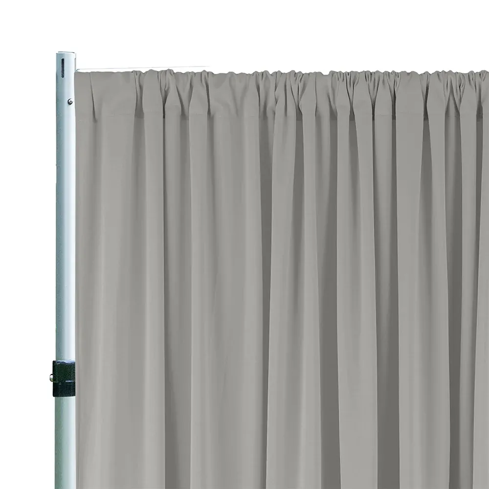 10 ft x 10 ft Scuba (Wrinkle-Free) (240 GSM) Event Backdrop Curtain Drape Panel – Silver (1pc)
