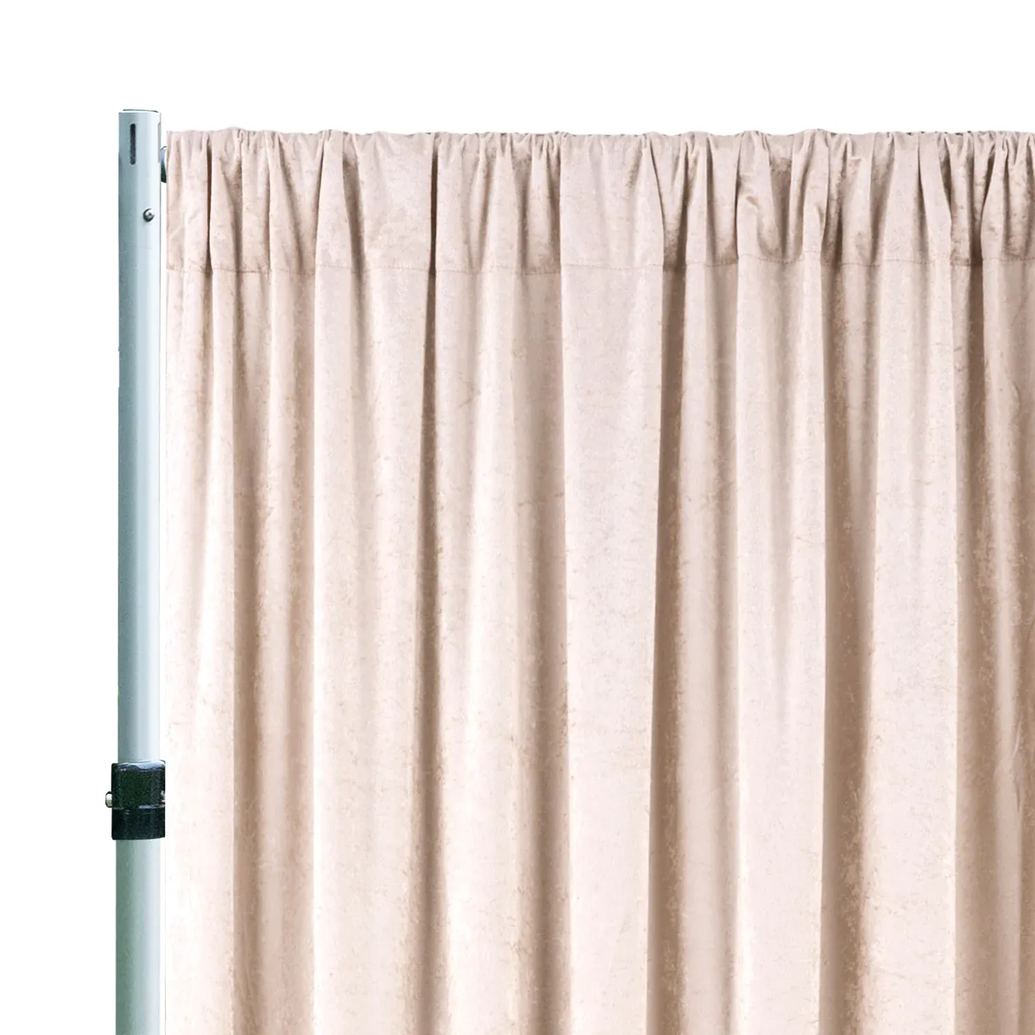 10 ft x 57" Ice Crushed Velvet (200 GSM) Event Backdrop Curtain Drape Panel - Champagne (1pc) - Image 3