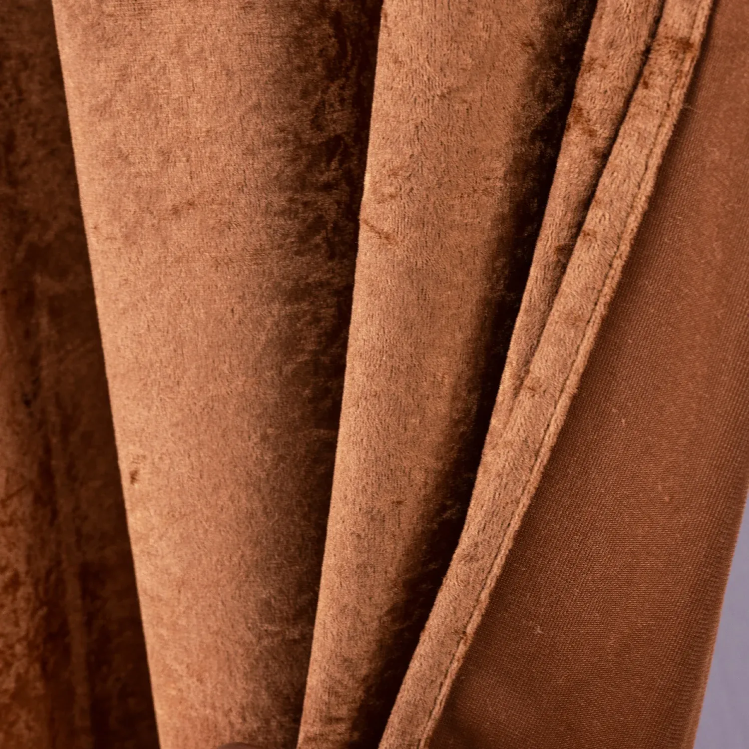 10 ft x 57″ Ice Crushed Velvet (200 GSM) Event Backdrop Curtain Drape Panel – Copper (1pc)