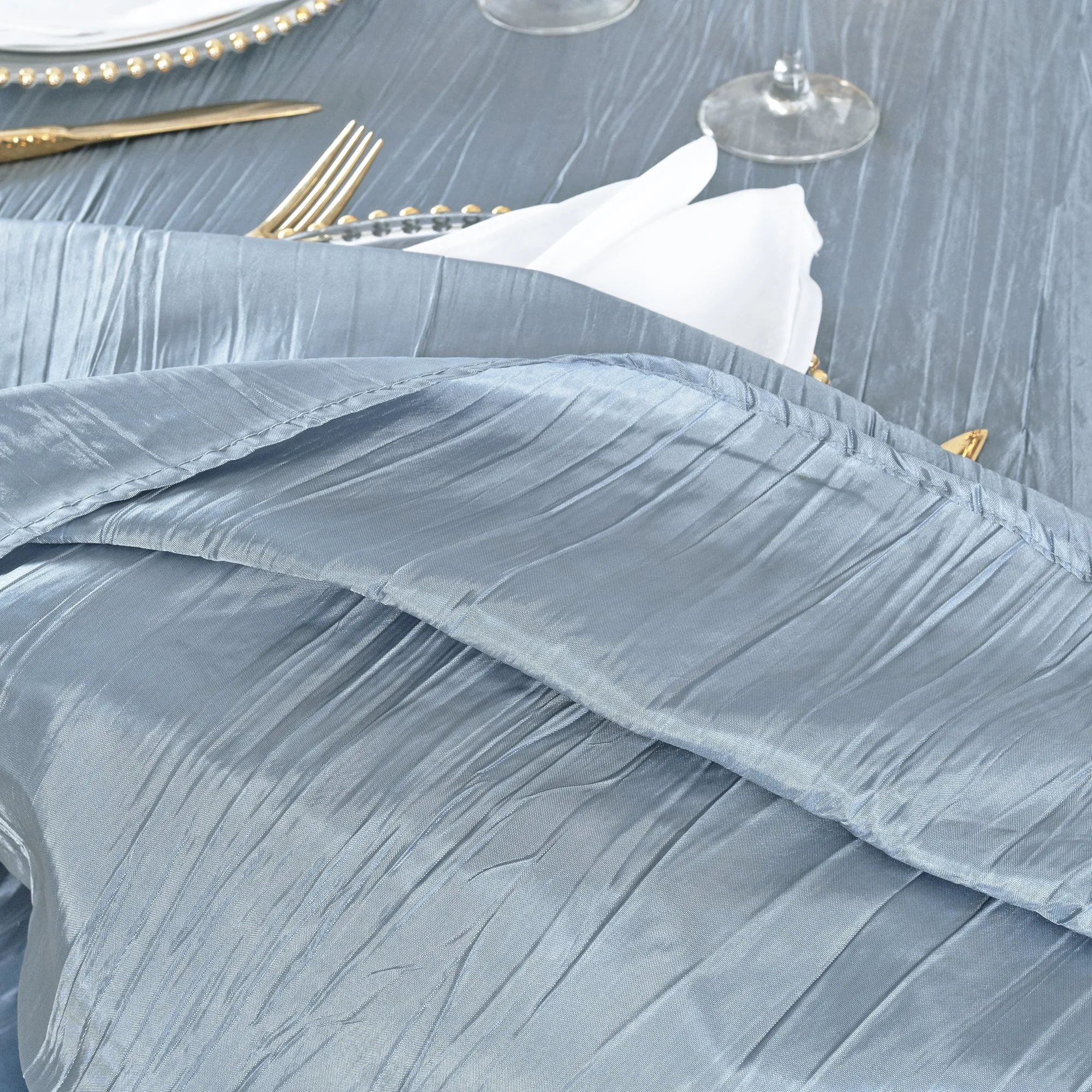 Sample 20″x20″ Accordion Crinkle Taffeta Napkins – Dusty Blue (1pc)