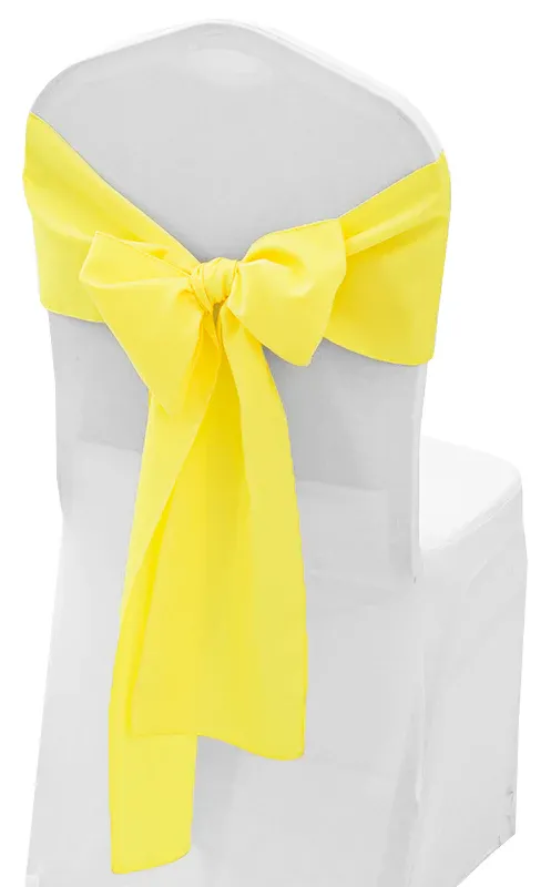 8"x108" Polyester (220 GSM) Chair Sashes - Canary Yellow (10pcs/pk)