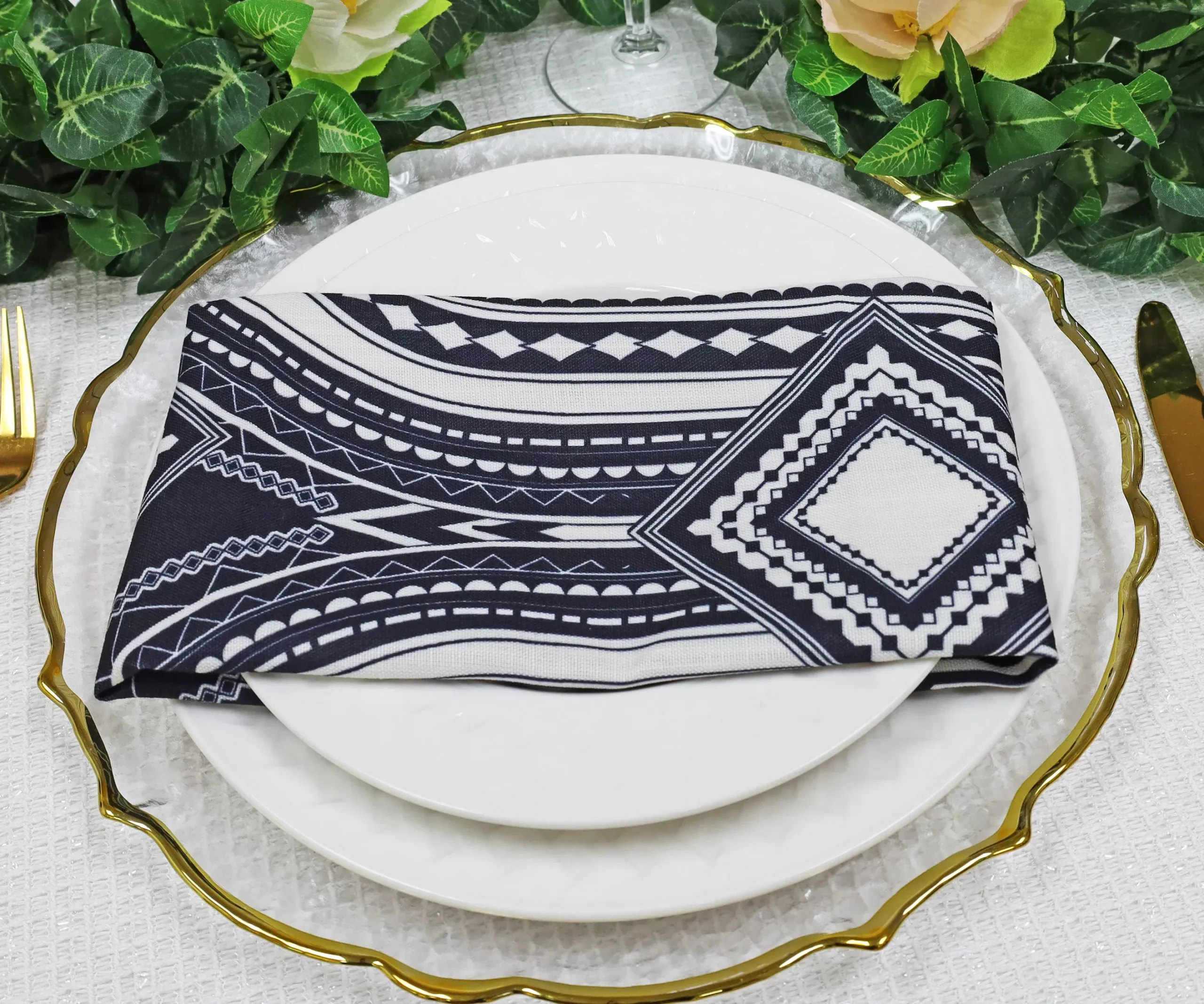 Sample 20″x20″ Faux Linen Napkins – Fractal (1pc)