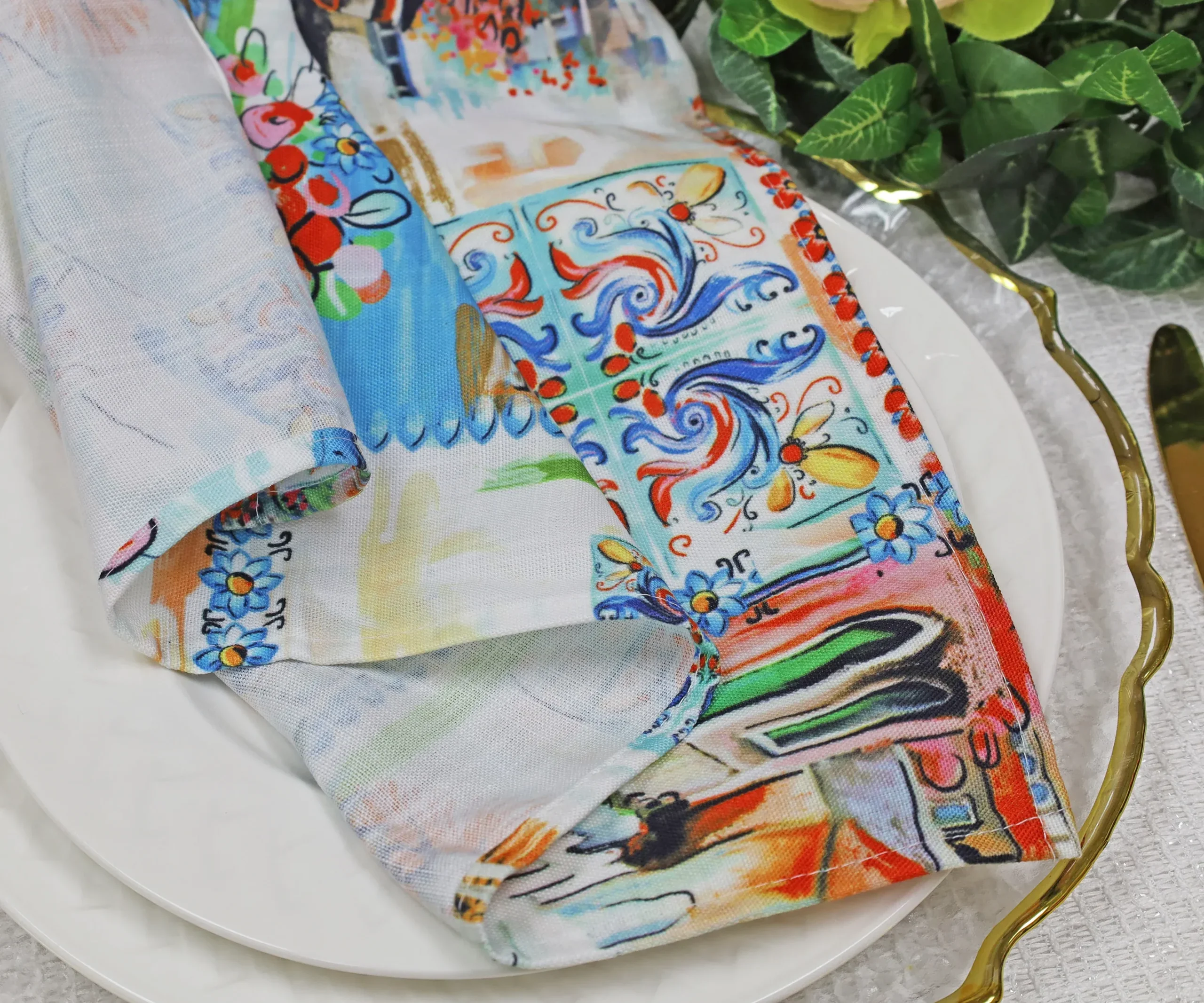 Sample 20"x20" Faux Linen Napkins - Tuscany (1pc) - Image 3