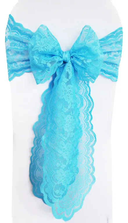 Sample 9"x108" Caspari Lace Chair Sashes - Turquoise(1pc)