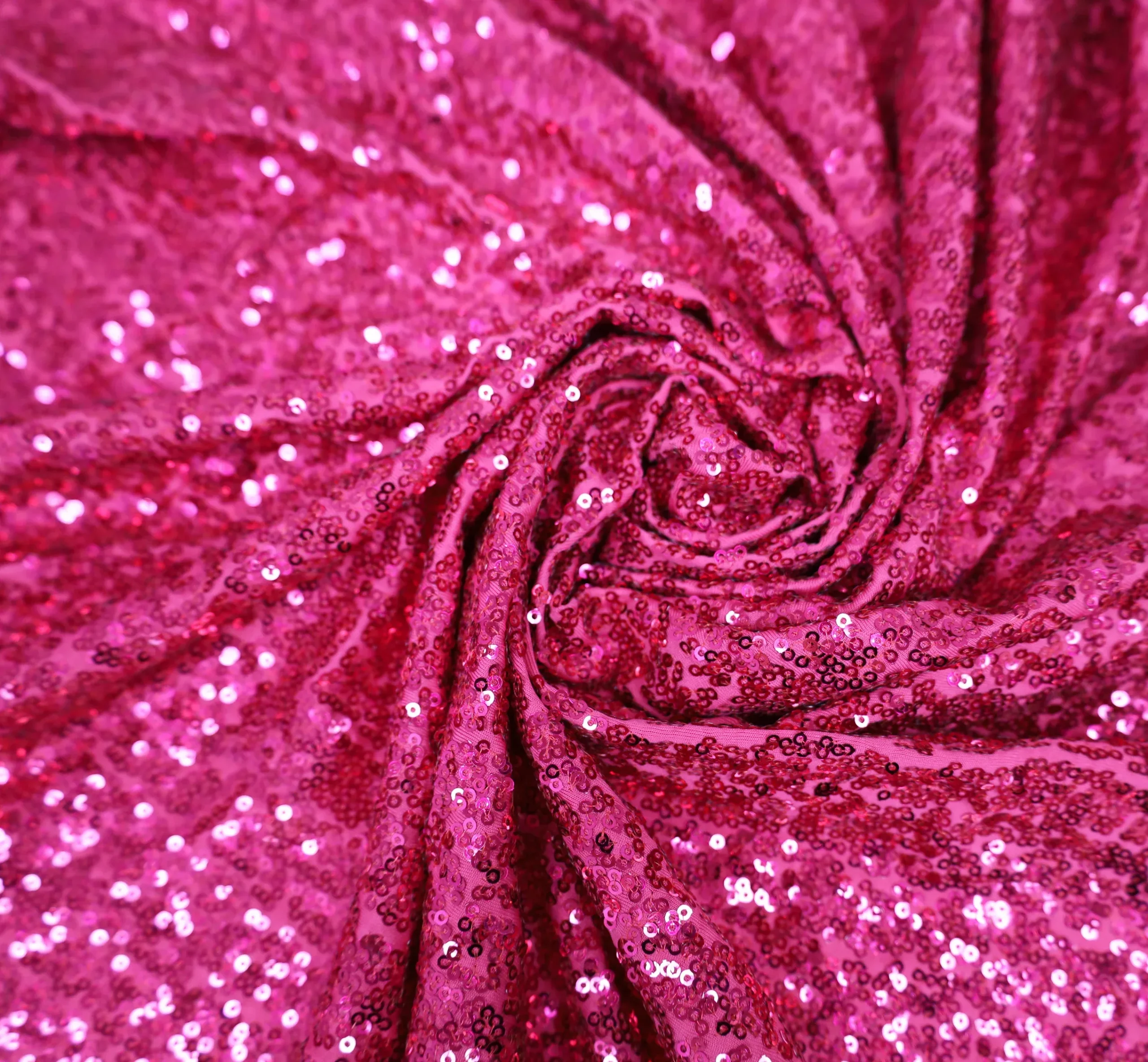 8 Ft Rectangular Sequin Spandex Table Cover - Fuchsia (1pc) - Image 2