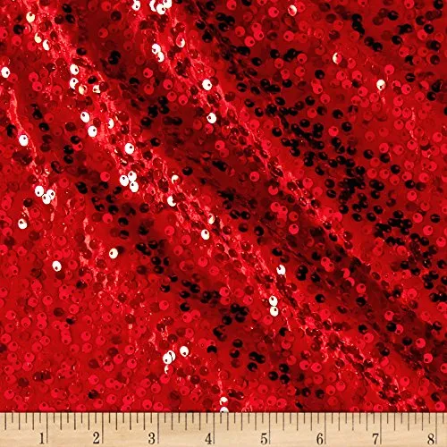 10 ft x 52″ Sequin Glitz Net Event Backdrop Curtain Drape Panel – Red (1pc)