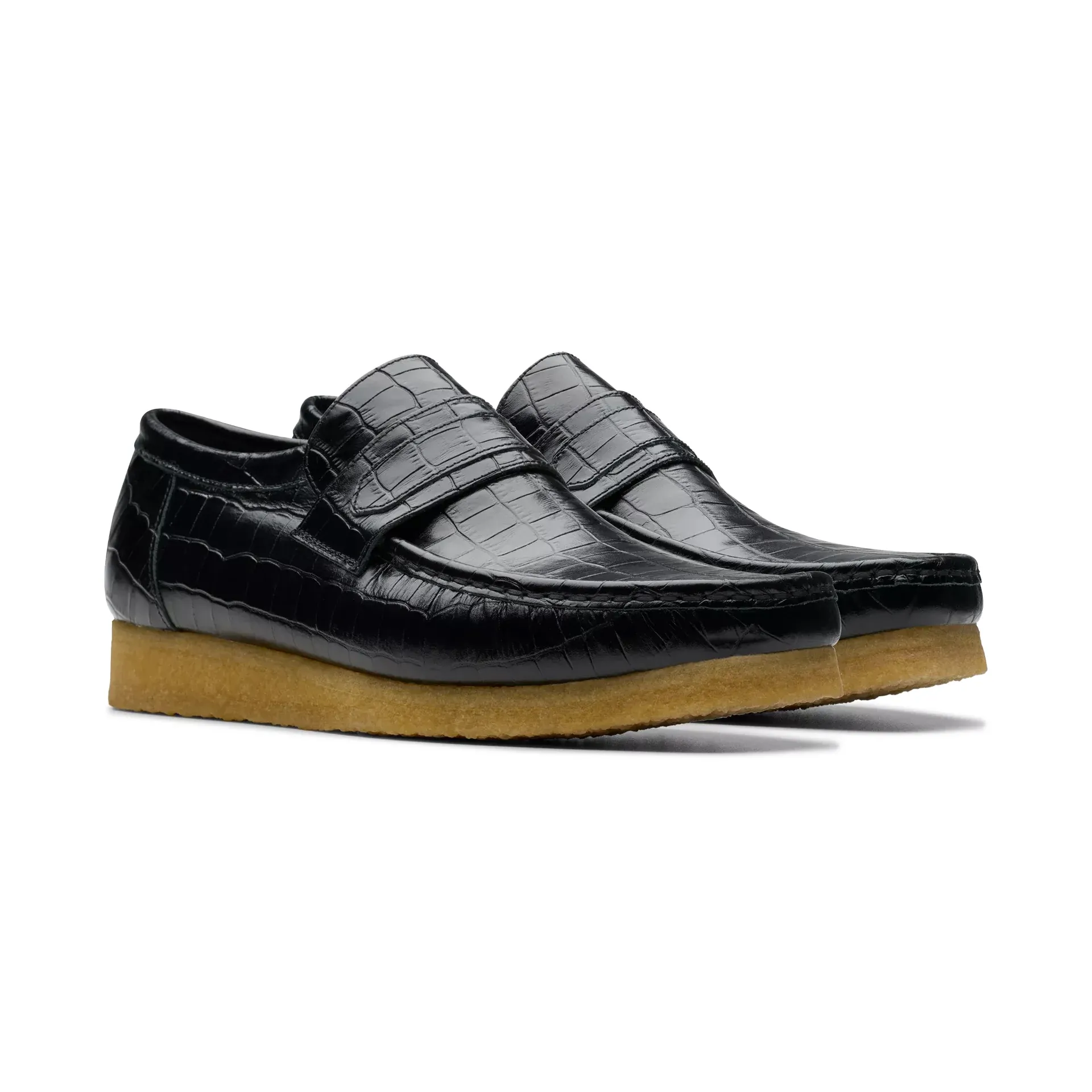 Clark’s Wallabee Croc Print Loafers